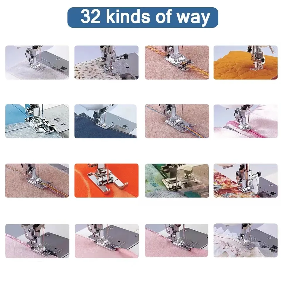 32PCS Domestic sewing machine pressure foot braiding blind stitch darning pressure feet kit set for sewing machine spare parts