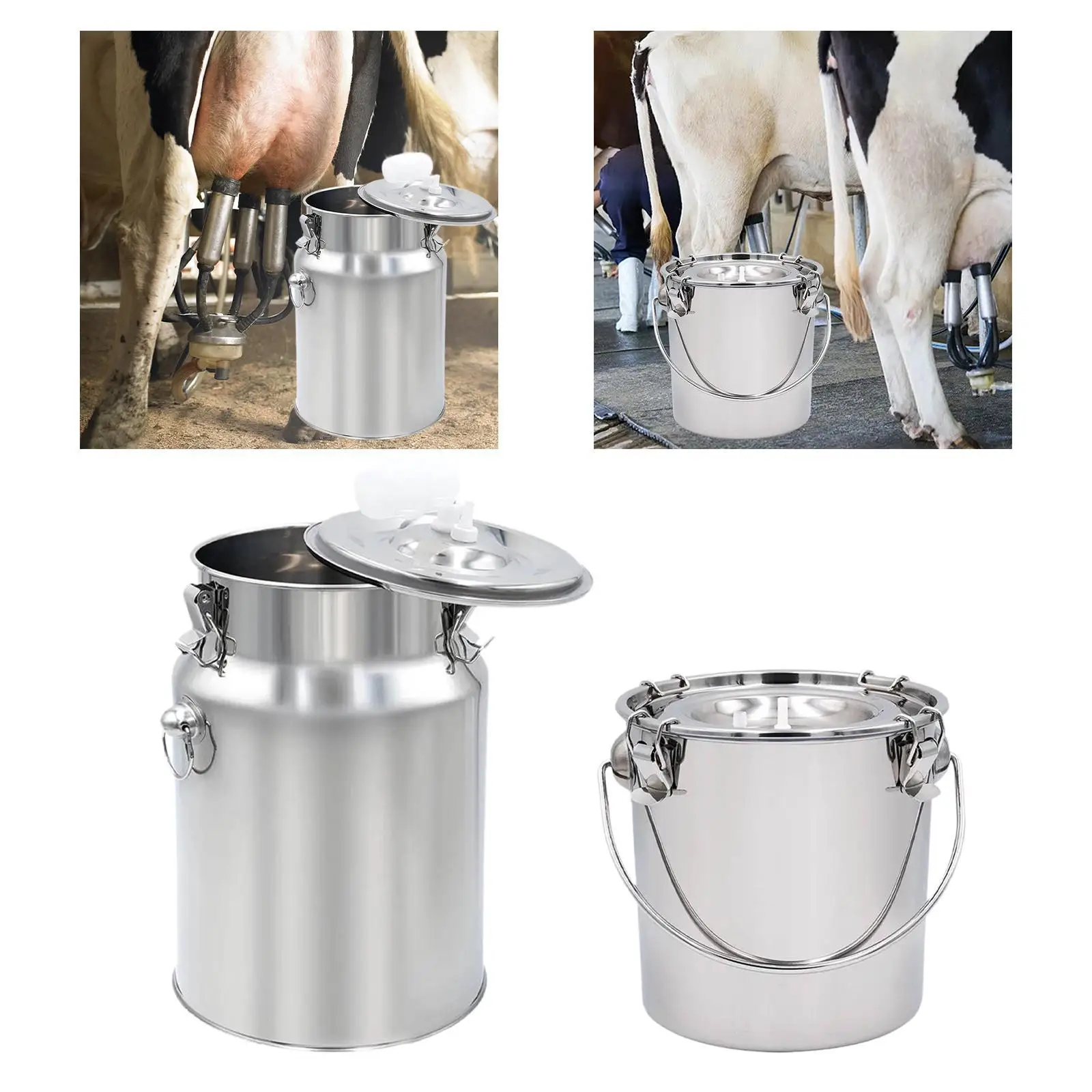 Stainless Steel Milker Bucket Milking Device Milking Machine Parts for Horse