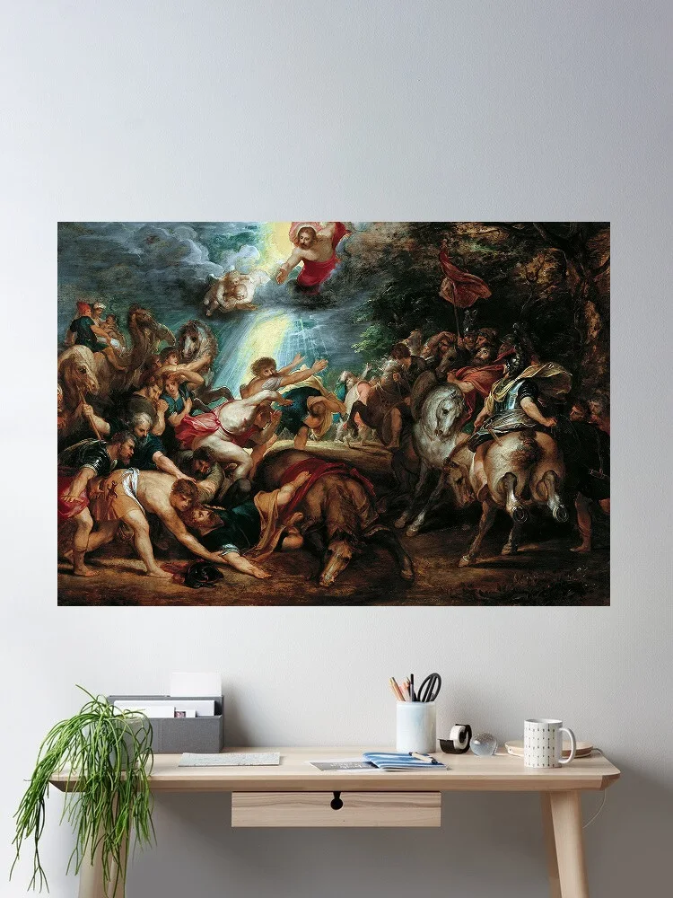 The Conversion of Saul to Paul, by Peter Paul Rubens, Print Art Canvas Poster, For Living Room Decor, Home Wall Picture