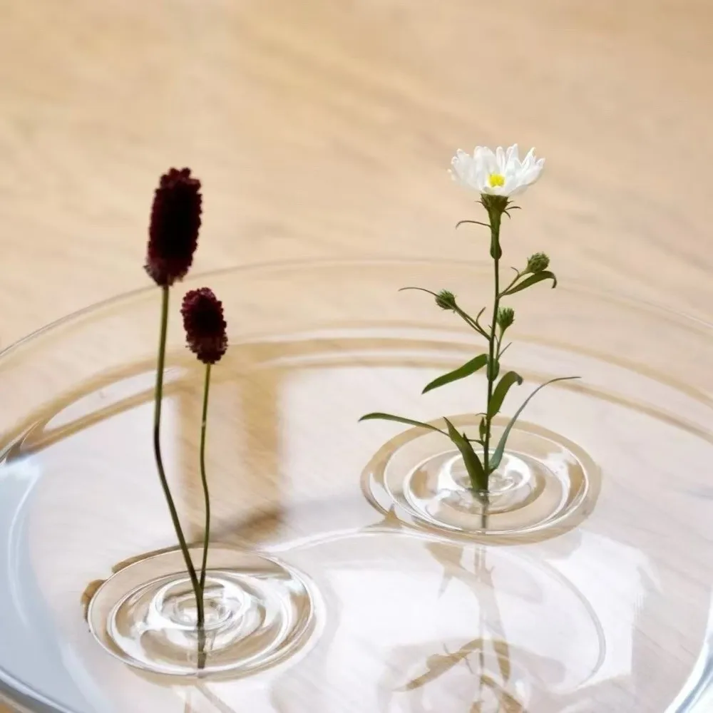 10Pcs Round Clear Floating Flower Vase Artistic Keeps Flowers Fresh Water Floating Flower Arranger Transparent Plastic Plant Pot