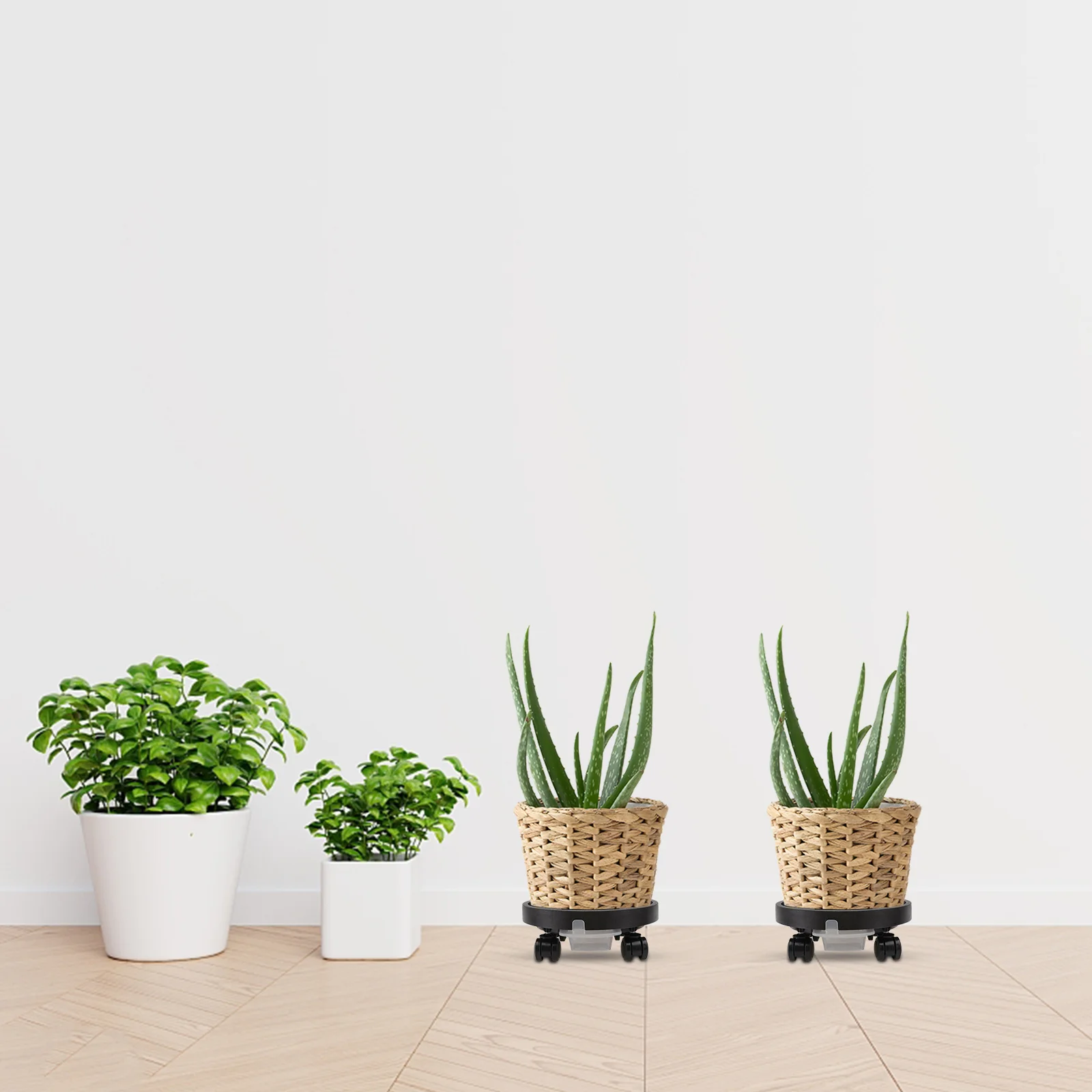 

Movable Flowerpot Base Tray With Roll Wheels Water Storage Thickened Plant Pot Bottom Holder For Home Garden Bonsai Potted Plant