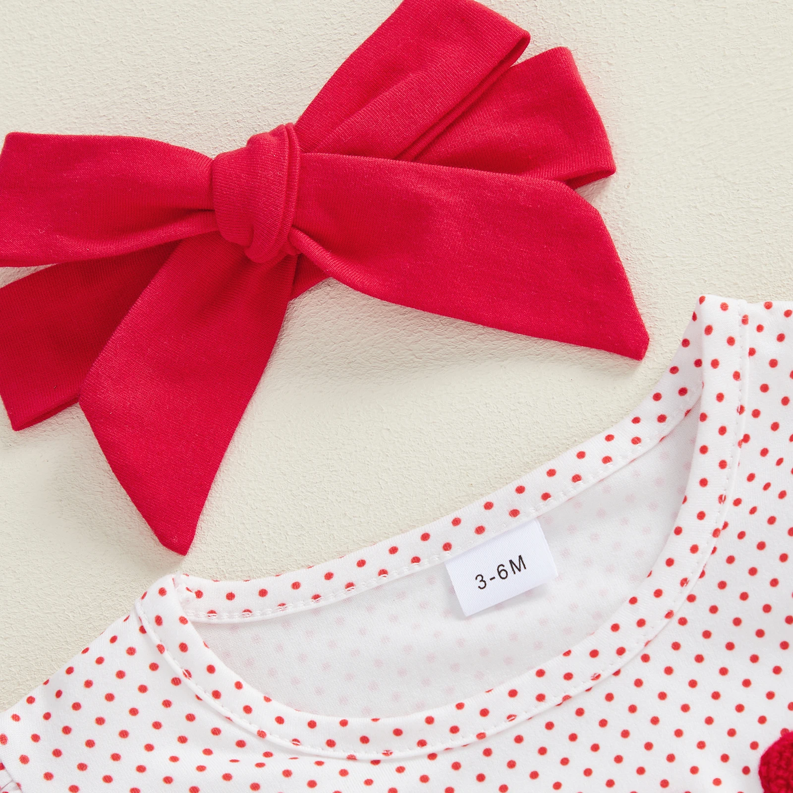 ملابس خريفية للفتيات الصغيرات، بذلة على شكل قلب بأكمام طويلة مع عصابة رأس لملابس الأطفال #4