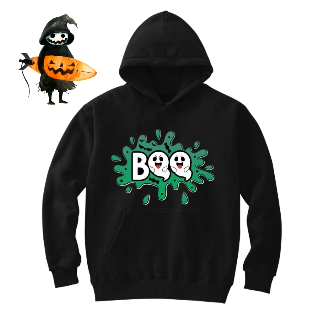 

Толстовка с принтом BOO на Хэллоуин для мужчин и женщин, удобный модный повседневный свитер с длинными рукавами в одном стиле, осень и зима