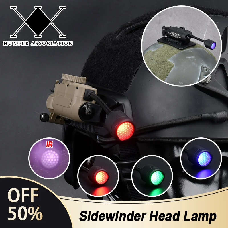 

Tactical Sidewinder Fast Helmet Red Green Blue IR White Light Multifunctional Lamp Strobe IFF Outdooring Hunting Auxiliary Light