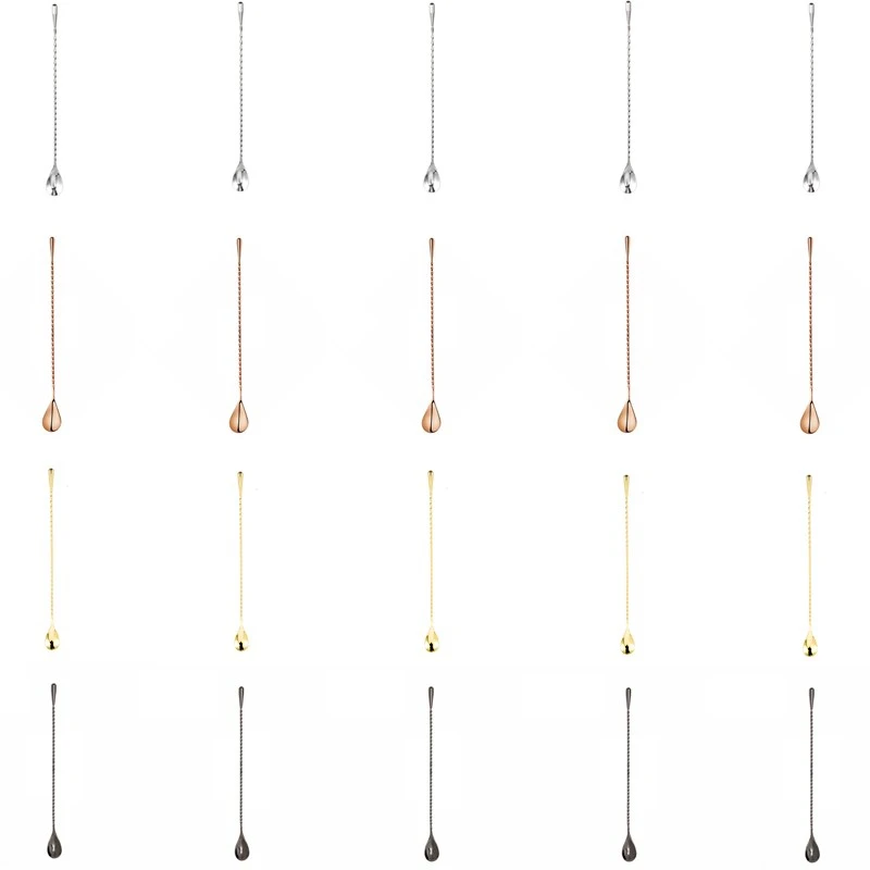 

Cocktail Spoon Bar Spoon Stainless Steel Mixing Spiral Pattern Bar Teadrop Spoon Bar Tool Bartender Tools Barware