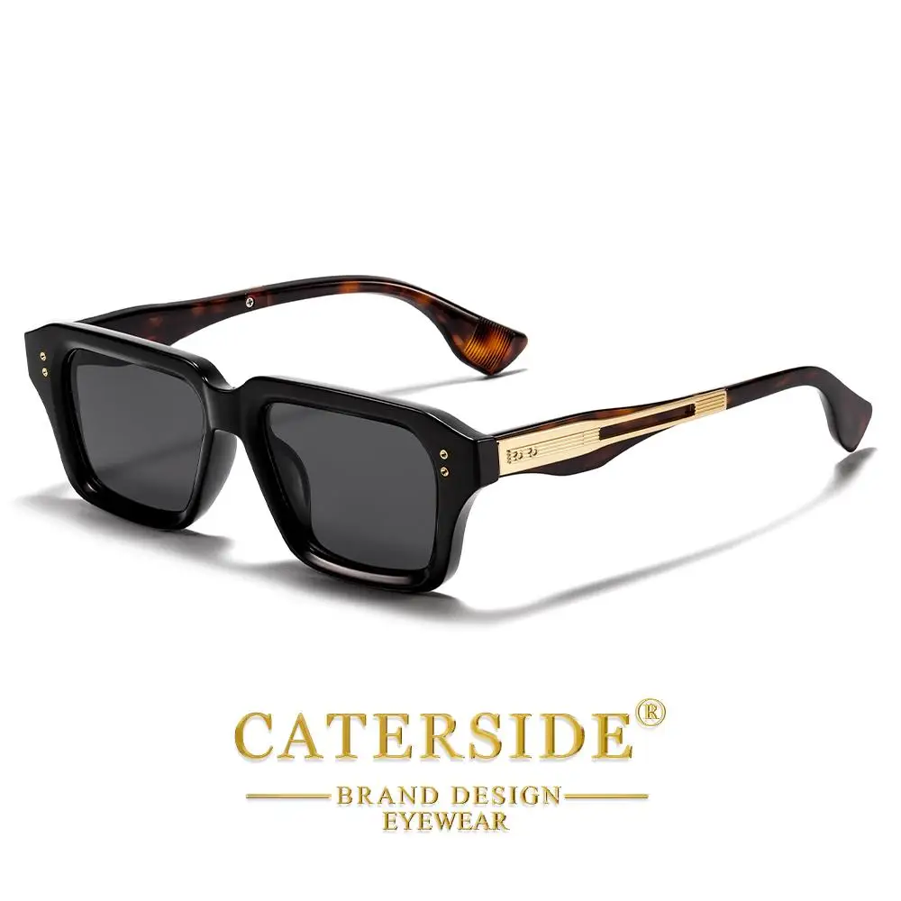 CATERSIDE Neue quadratische Sonnenbrille für Herren, Premium-PC-Rahmen mit Metallbügel, UV400, für Damen, Retro-Mode, Fahrdekoration, Brillen – Detail 20