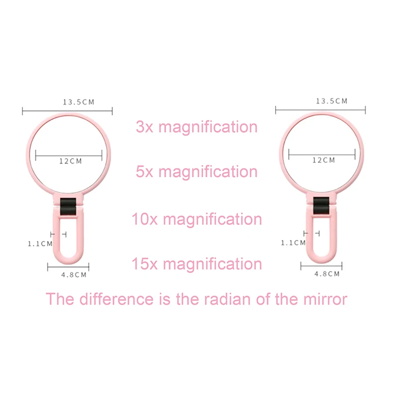 2/5/10/15X Magnifying Makeup Mirror Double Sided Makeup Vanity Mirror Hand Mirror Compact Mirror Cosmetic Tools