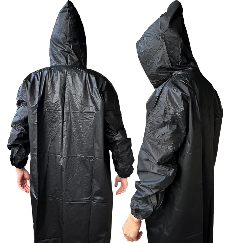 Disposable EVA Raincoat Unisex Hooded Waterproof Long Rain Coat Black Outdoor Hiking Camping Fishing Travel Wear For Men Women 12 S5fab602e499246d4afec2bd2721b2f2fN
