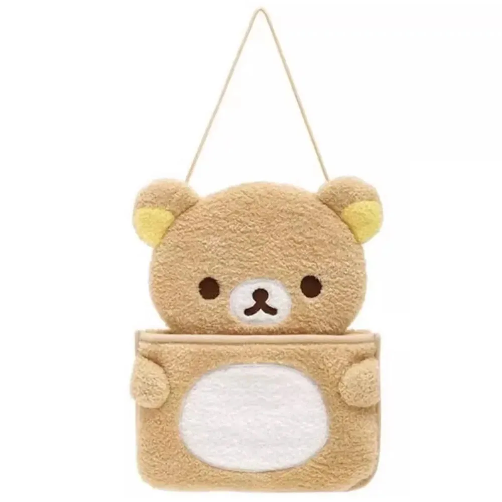 

New Cute Rilakkuma Bear Plush Hanging Storage Pocket Organizer Bag Receiving Makeup Pouch Box Case Bags for Home Girls Woman