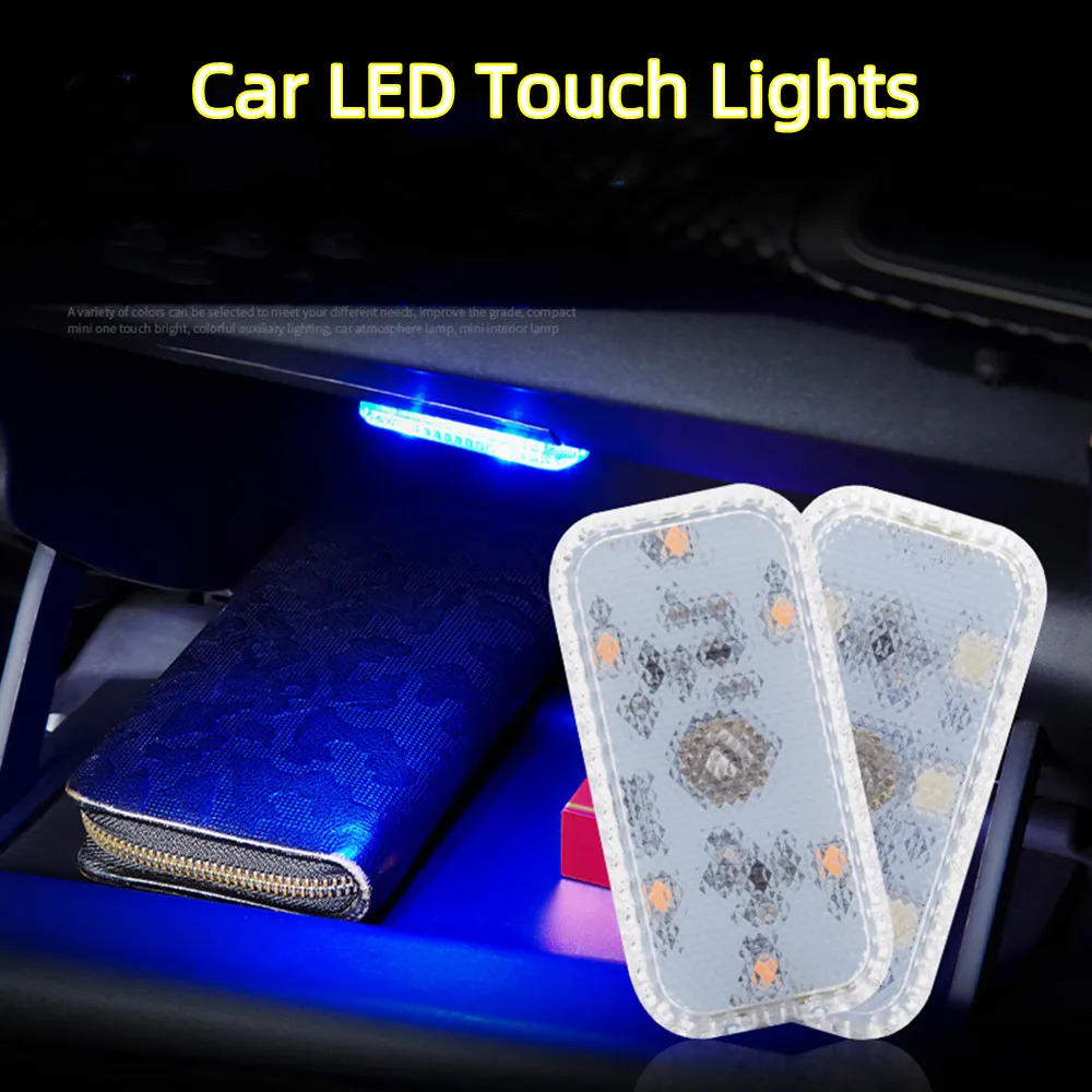 Car LED Touch Lights Auto Roof Ceiling Reading Lamp Car Wireless Interior Light USB Charging Emergency Lamps For Door Foot Trunk