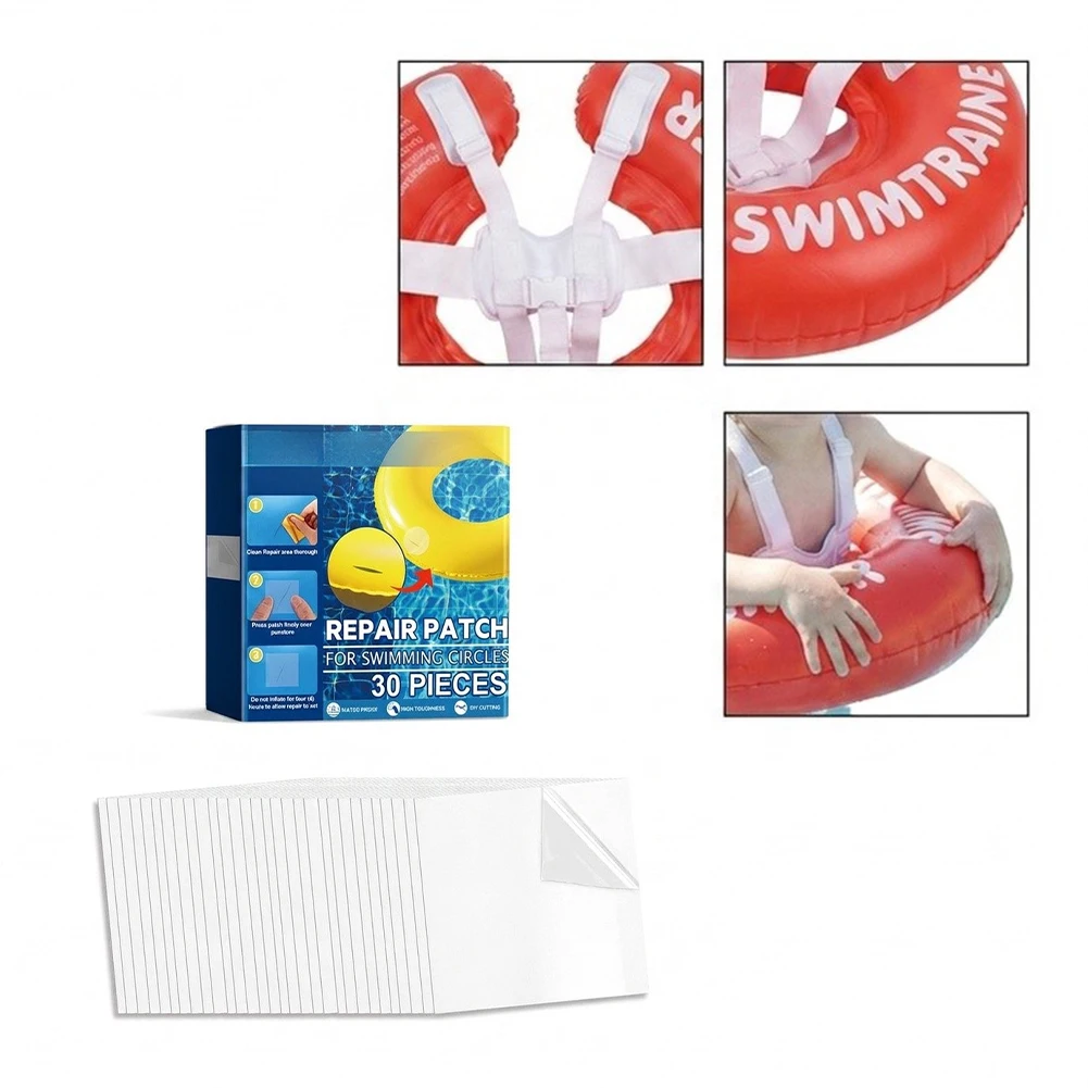 brand name Pool Repair Kit with 30 Transparent Waterproof Patches for Inflatable Swimming Rings and Pool Floats
