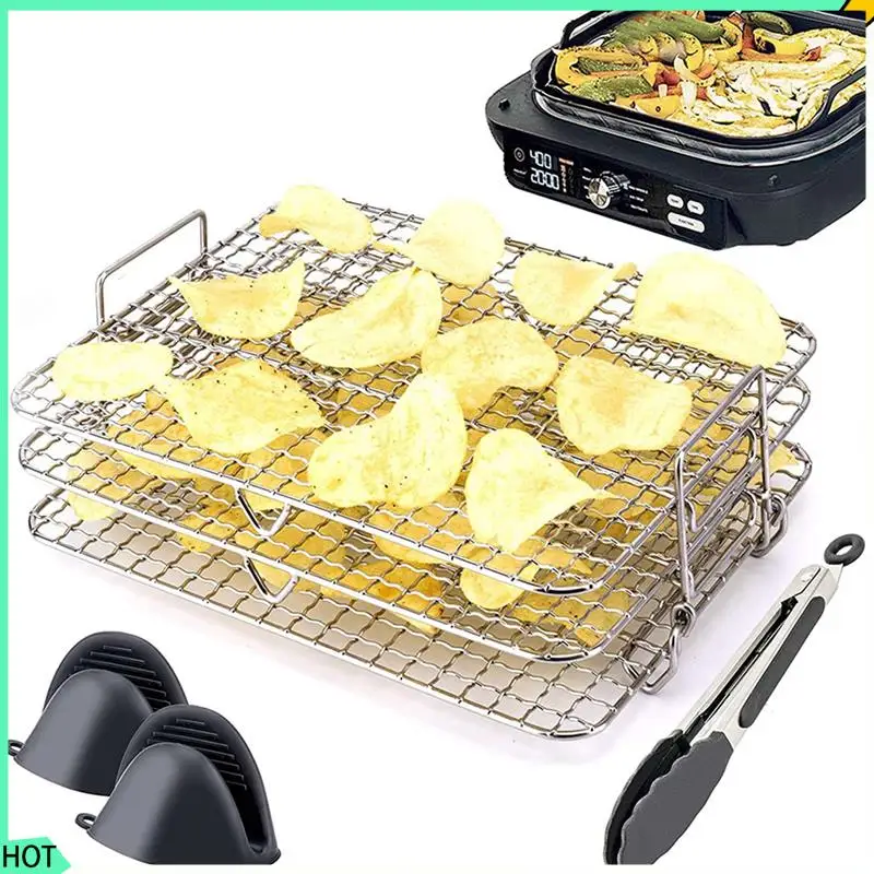 

AWAH 2X Air Fryer Rack For Ninja Foodi Grill XL Air Fryer, Multi-Layer Dehydrator Rack Toast Rack Air Fryer Accessories