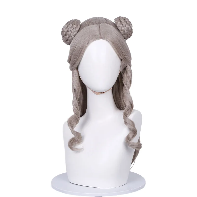 Identity V Little Girl Little Poet Cosplay Wig grey Contract Fried Dough Twists Braid Wig Heat Resistant Wigs Carnival