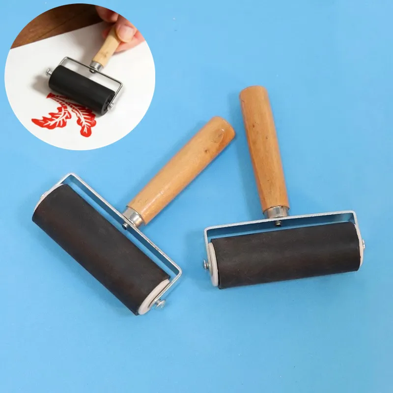 

3.5/6/10cm Professional Rubber Roller Printing Ink Printing Tool Painting Roller Ink Stamping Tools Art Craft Supplies