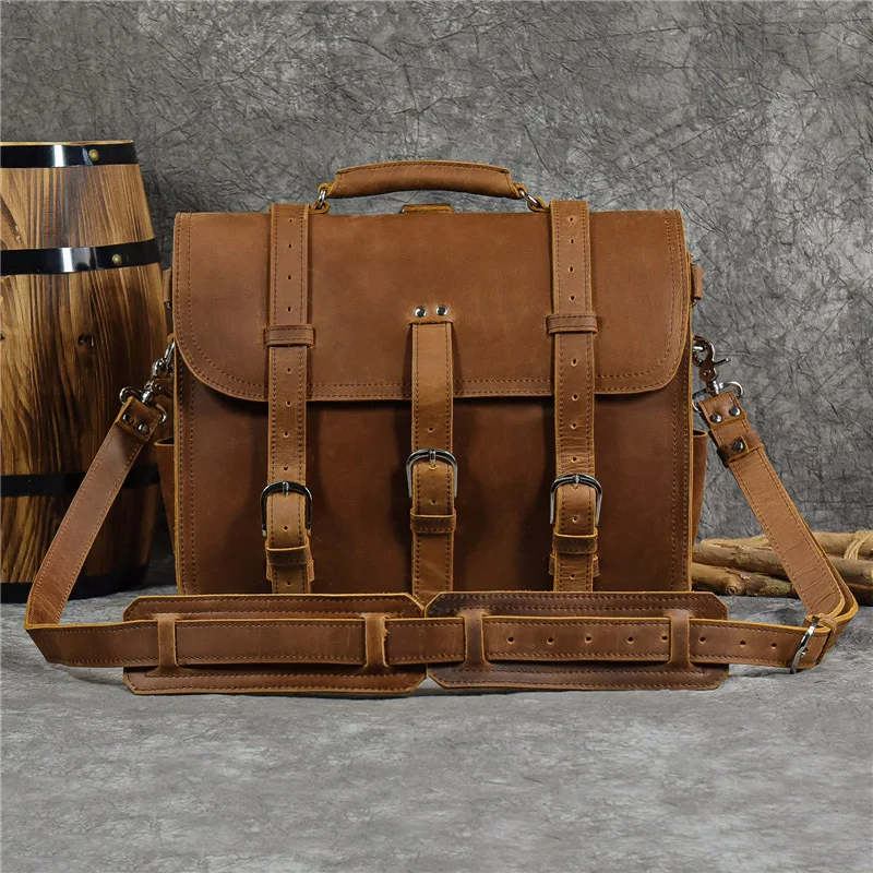 Vintage Men's luxury Handbag, Genuine leather Business Briefcase, New Backpack, High-quality Multifunctional Travel Bag