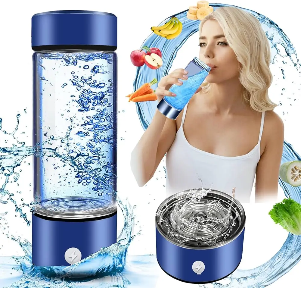1 pièce, Gobelet à eau riche en hydrogène électrolytique en silicium boréocéramique de 420 ml, électrolyse rapide en 3 minutes, fonctionnement rapide avec une seule touche.