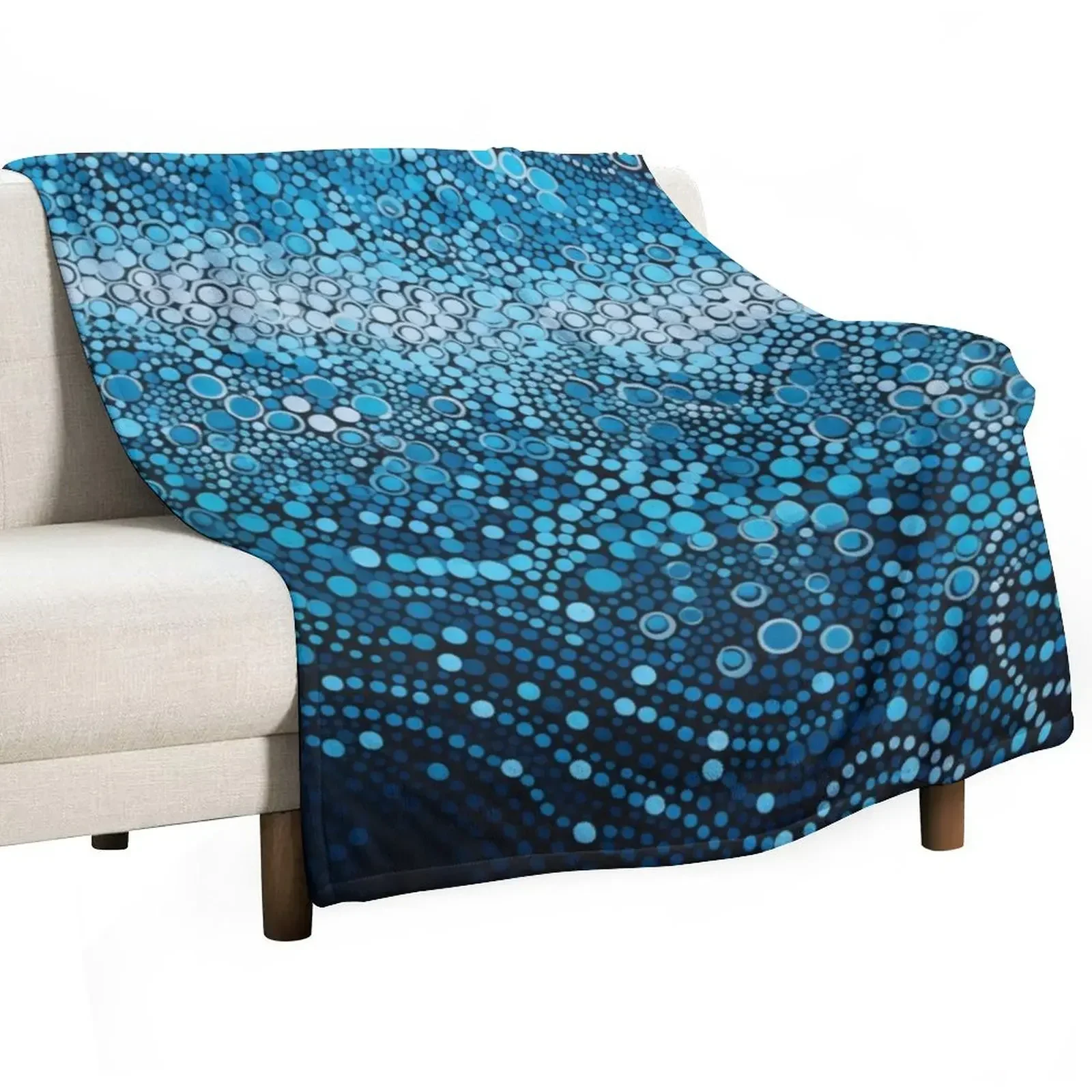 Aboriginal Authentic Art - With The Waves Throw Blanket Flannel Fabric For Sofa Thin Blankets