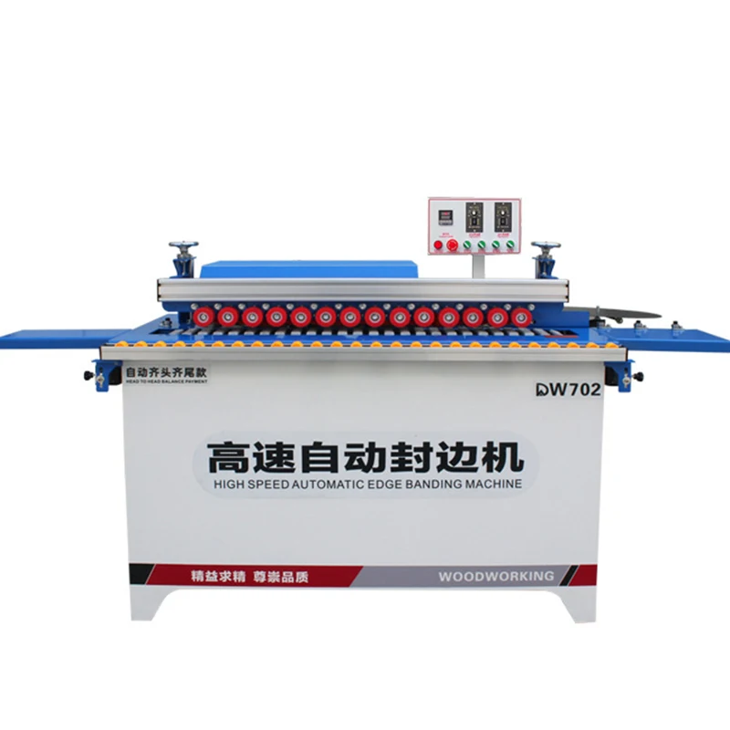 DW702 Automatic Wood Edge Banding Machine High Speed Edgebander Straight Curve Hemming Machine Double-Sided Trimming Polishing