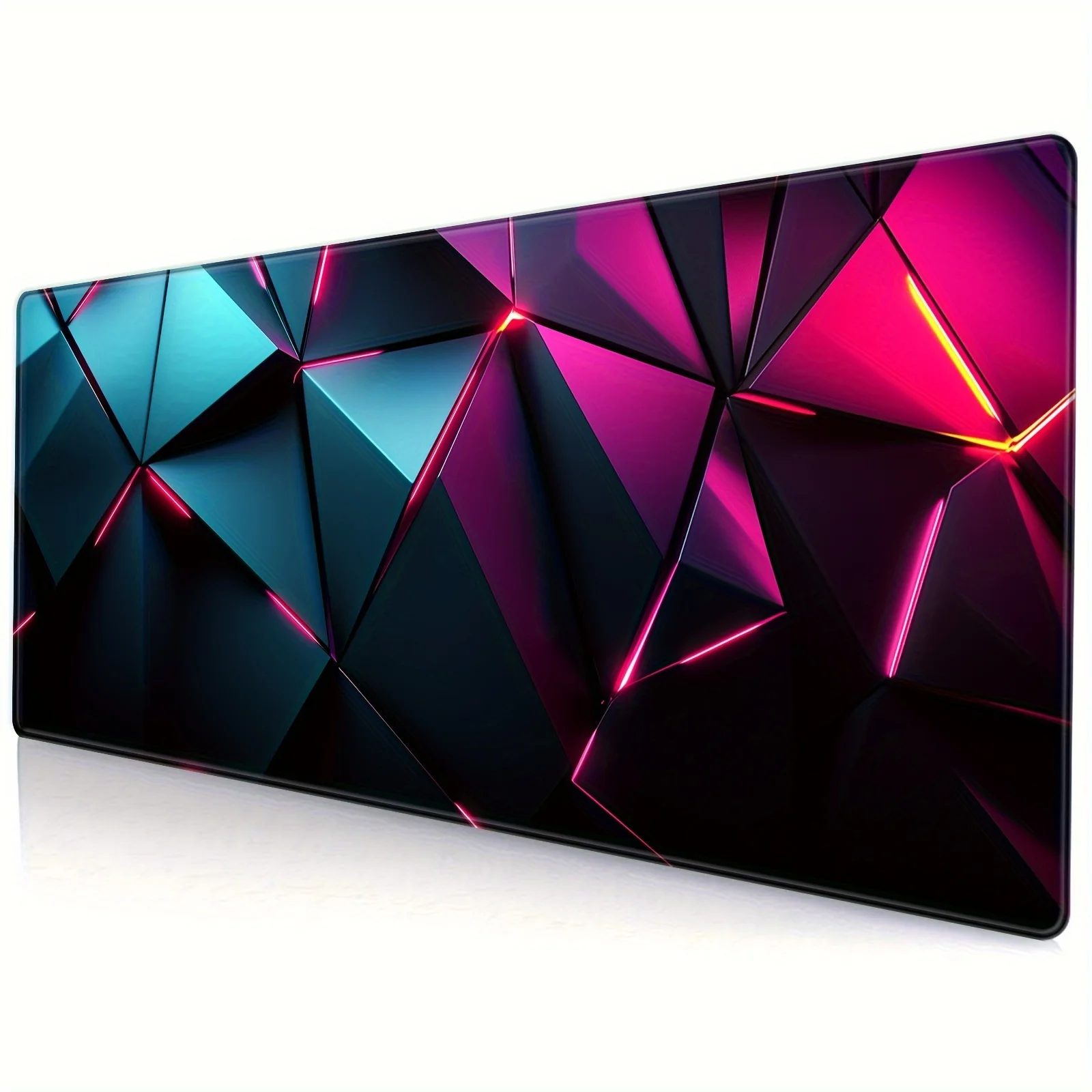 

XXL черный 3D геометрический игровой коврик для мыши, большой настольный коврик, геймерский офисный нескользящий резиновый коврик для клавиатуры и мыши, настольные аксессуары