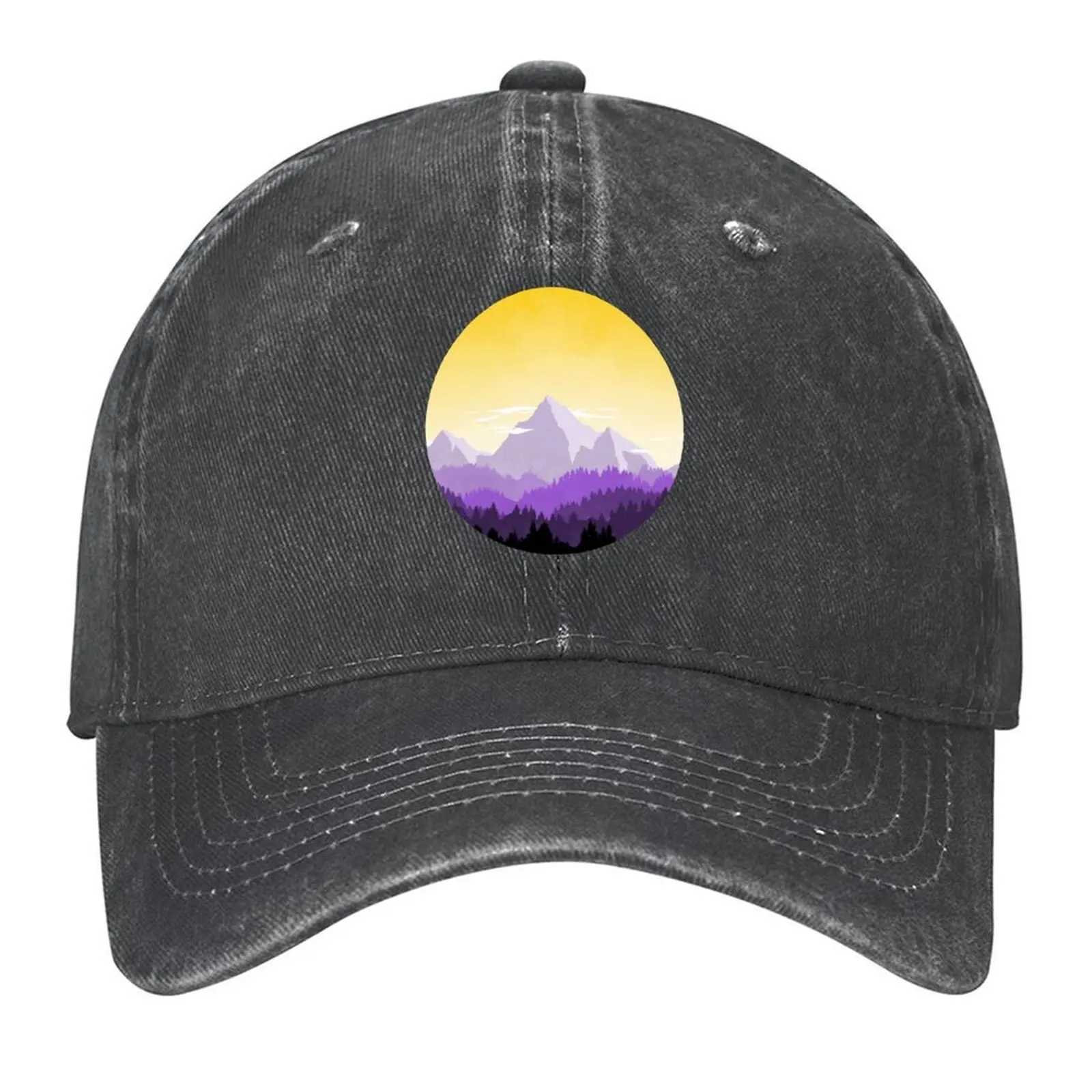 

Enby Range Circle (Subtle Non-Binary Flag Landscape) Baseball Cap Luxury Hat Brand Man cap Luxury Woman Men's