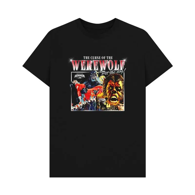 PREMIUM OFFICIAL Horror Line The Curse of Warewolf Black  T shirt