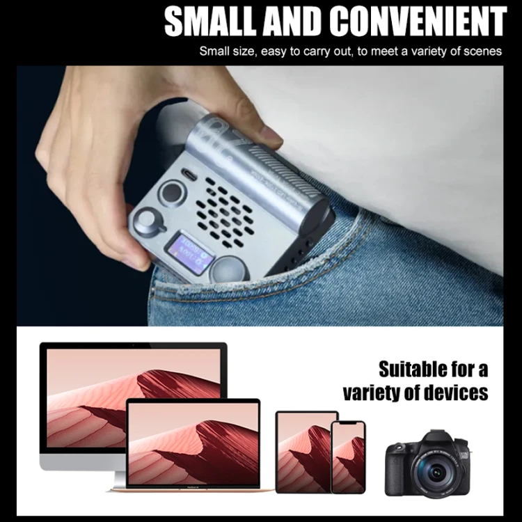 20W LED Pocket Photographic Fill Lighting 2700K-6500K Portable Video Light With Softbox Honeycomb Grid Barndoor for Photo