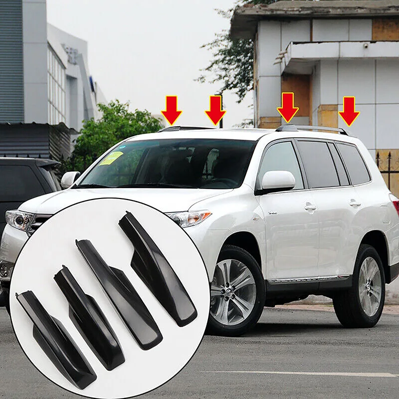 4Pcs Roof Rack Rail Covers Protective Shell Front Rear Left Right Roof Cove For Toyota Highlander XU50 2001-2007 Car Accessories