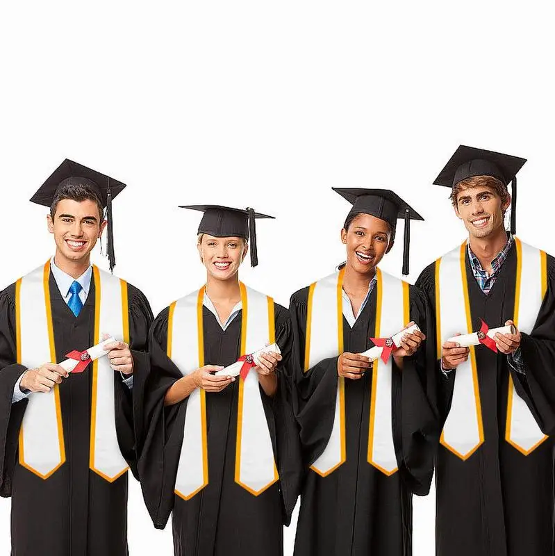 Étole de remise des diplômes unisexe pour adultes, châle uni, accessoires de décoration de remise des diplômes, uniforme de réunion de début académique, 1PC