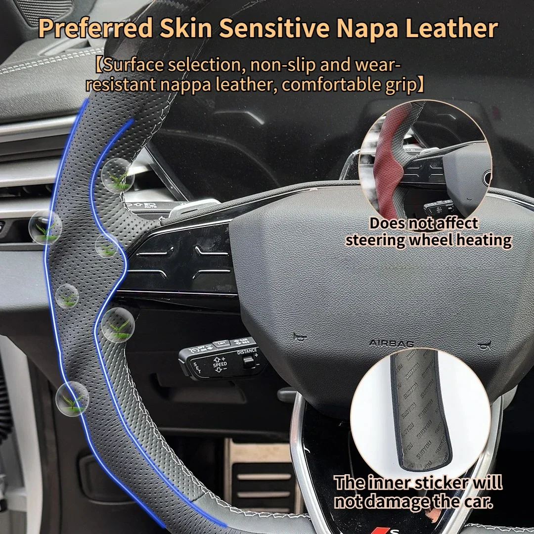LIEI For Audi A3L A4L A5L A7L Q3 Q6 Q7 Q8 Three-section All-inclusive Steering Wheel Cover All-season Universal Handlebar Cover