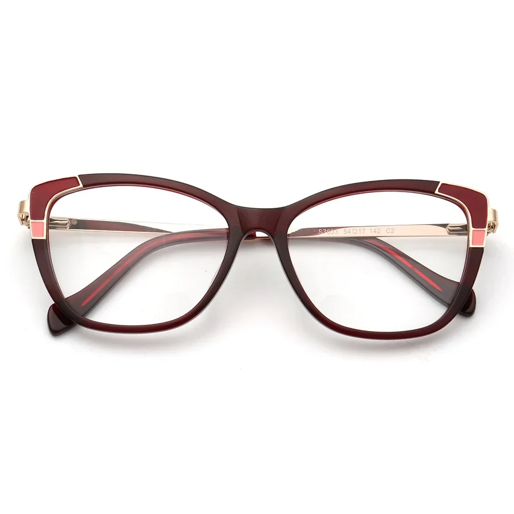 

Acetate Metal Optical Eyeglass Frame Fashion Spectacles Women Vintage Cat Eye Glasses Frames for Women Prescription Eyewear