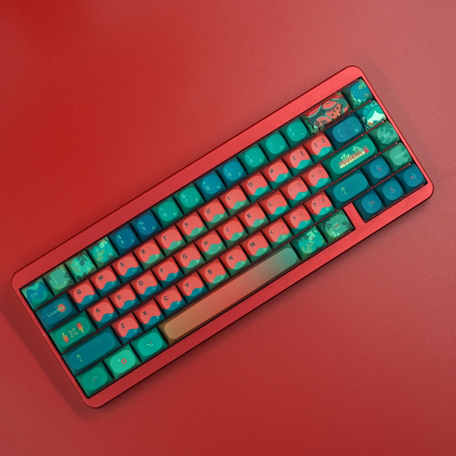 MA high watermelon theme keycaps Japanese root pbt small full set of thermal sublimation process suitable for mechanical keyboar