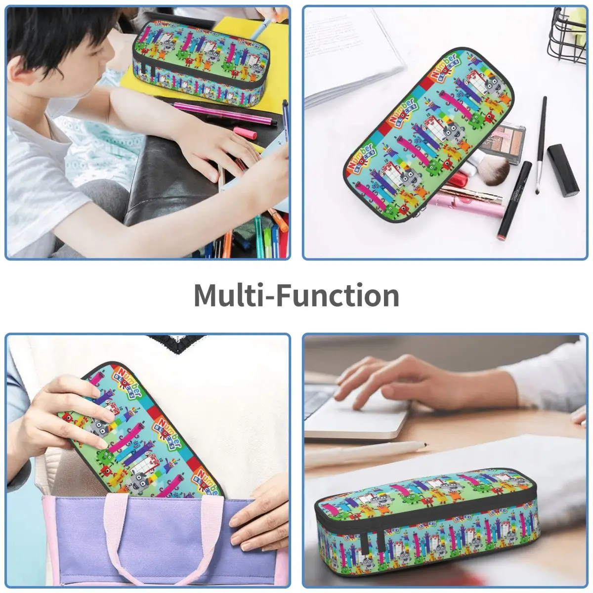 Number Blocks Cartoon Pencil Case for Kids School Pen Box Pencil Bag Stationery Supplies Pen Holder Bag