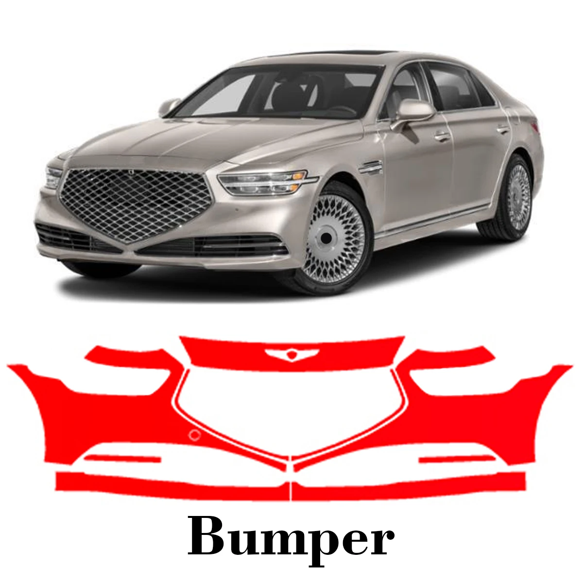 

Car Precut Paint Protection Film Front Bumper Anti-scratch Exterior TPU PPF For Genesis G90 2019-2022