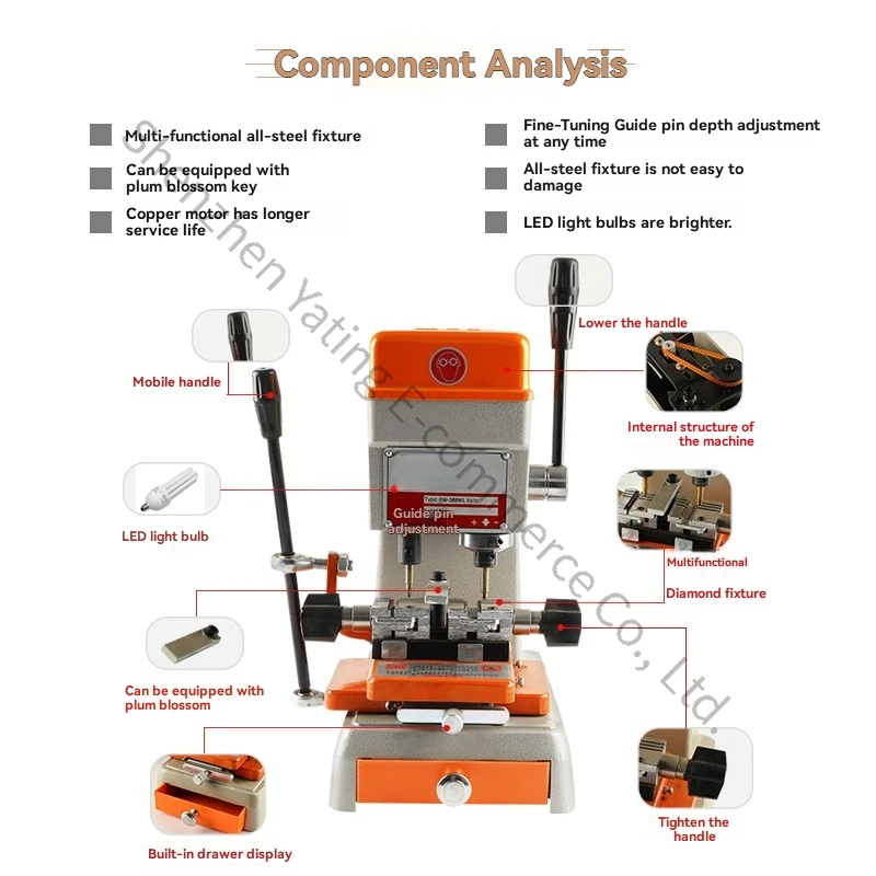 Small Key Machine Manual  Accurate Vertical Duplicating Car Lock Key Machine Multifunctional Punching Machine