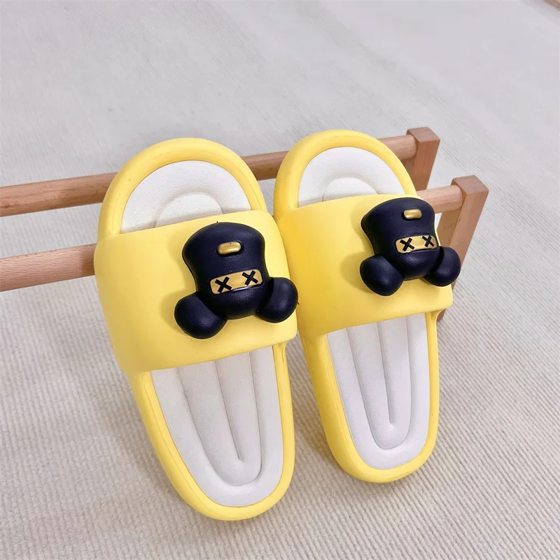 Bathroom Shower Slippers For Women Cute Cartoon Bear EVA Couple Slides Home Clouds Sandals