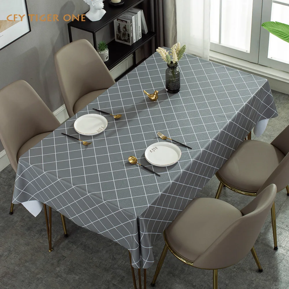 

PVC Japanese Plaid Tablecloth Antifouling Rectangular Tablecloth Washable and Oil Resistant Coffee Table Mat Table Cover