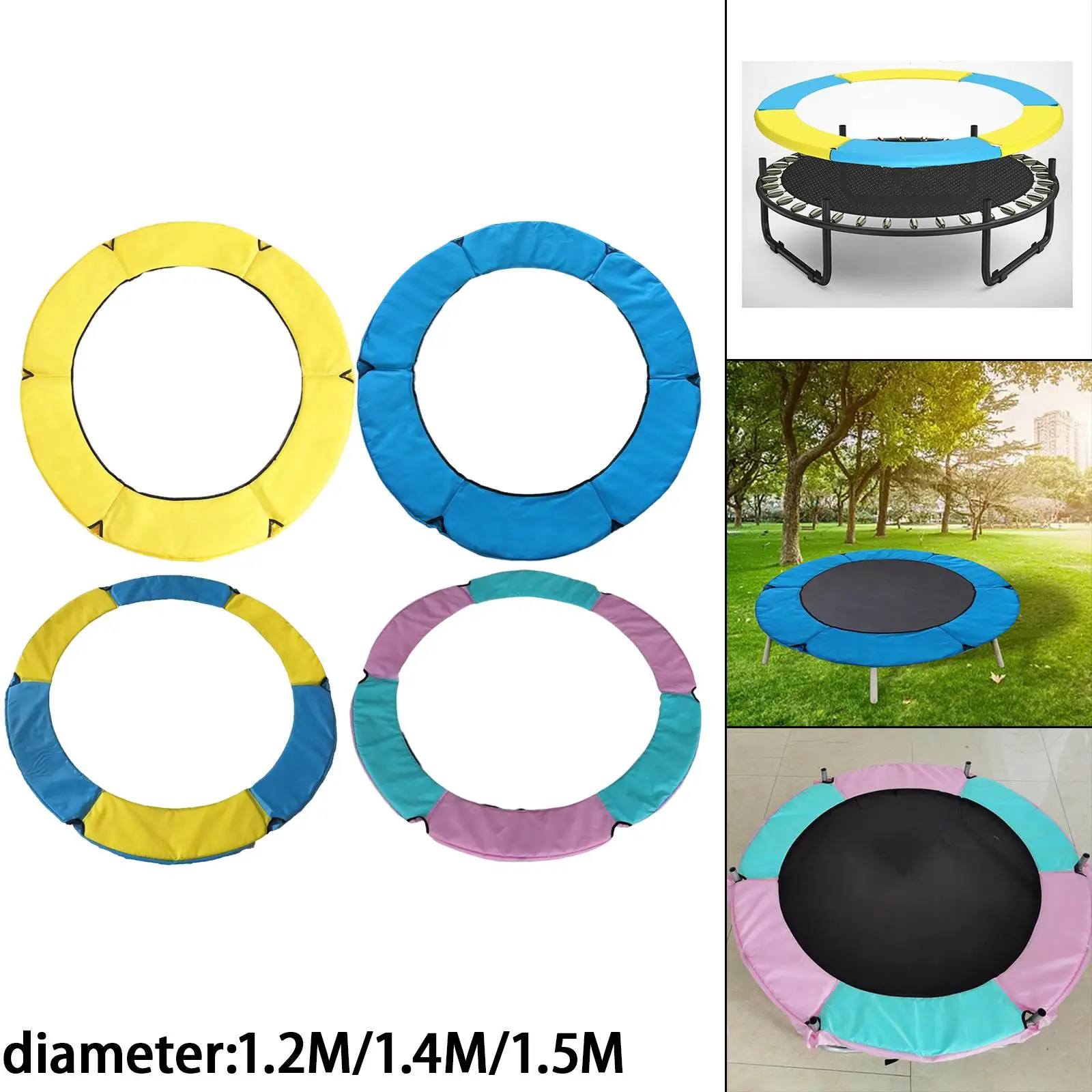 Almohadilla para trampolín, protector envolvente impermeable, protección de bordes, cubierta de resorte