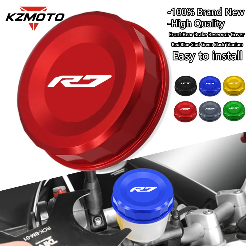 

R7 CNC Aluminum Motorcycle Front Rear Brake Fluid Tank Reservoir Cap Oil Cup Cover Accessory For YZF-R7 YZFR7 2022 2023 2024