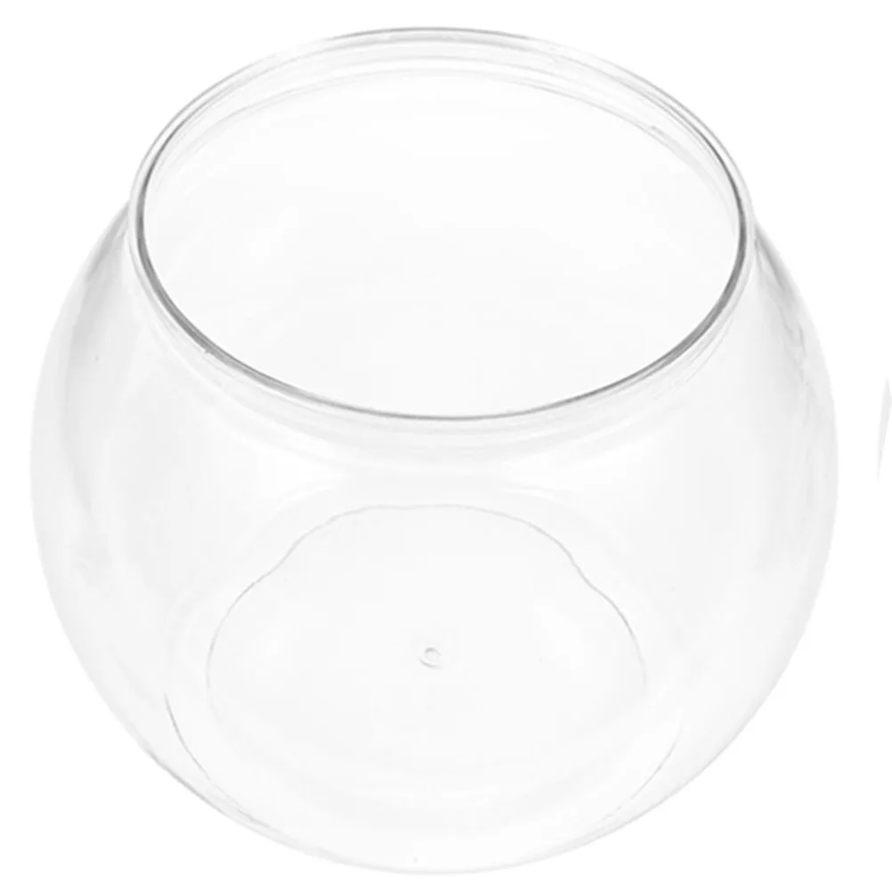 

Small Plastic Transparent Fish Tank Clear Round Design Unbreakable Desktop Aquarium Goldfish Turtles Portable Fish Bowl