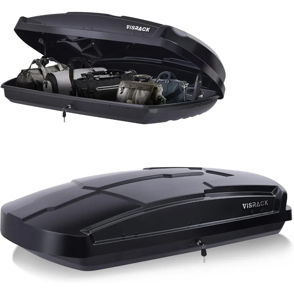 

Hard Shell Roof Cargo Box, 16 Cu Ft Rooftop Cargo Carrier with Dual Side Opening, ABS PMMA Black Roof Box for Car SUV, 130 lbs C