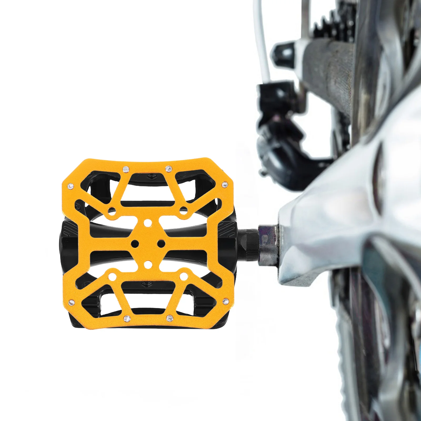 

1 Pair Bicycle Pedal Cleats Self-Locking Quick Release Lightweight For Mountain Bike Road Cycling Golden Versatile Efficient