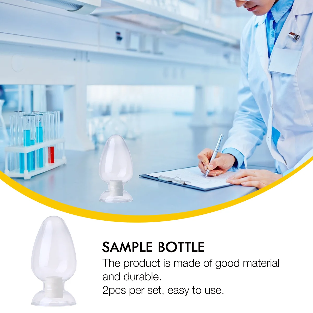 

2Pcs Glass Chicken Heart Sample Bottles Durable Stable Material Display Bottles Laboratory Conical Vials Sample Bottle