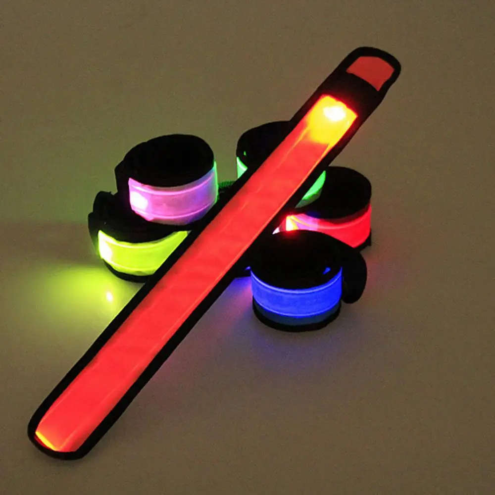 LED Flashing Slap Bracelet Light Up Glow Bracelet Wristband Vocal Concert Party Props Gift Sports Night Running Armband