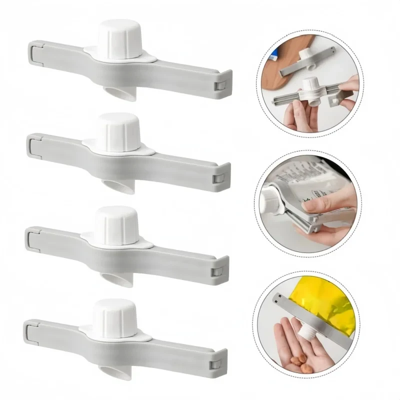 Clips de Sellado para Bolsas de Alimentos y Snacks, Tapas de Rosca para Bolsas de Condimentos, Clips de Conservación para Bolsas de Leche en Polvo, Accesorios para el Hogar