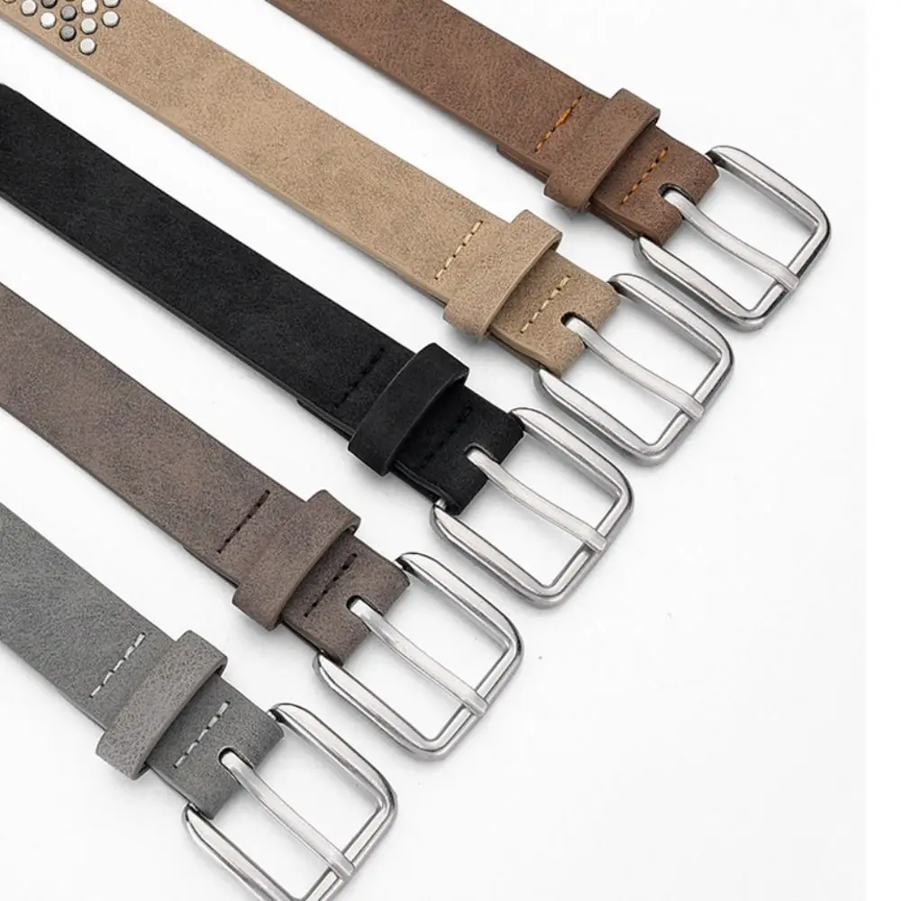 العصرية دبوس مشبك الجلد المدبوغ برشام حزام فاخر تصميم الرجعية الأعمال حزام الخصر عادية الشرير زنار مقترنة مع التنانير الجينز