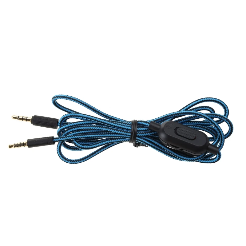 L74B Braided Cable Extension Cord for GPRO G233 G433 Headset Wire with Mute Volume Control Corrosion Resistant Connector