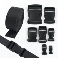 2/5/10/20Sets 10-50mm Webbing Strap Fastener Bag Plastic Release Buckles Belt Buckle Dog Collar Ribbon Closure Hook Clasp Clip 2