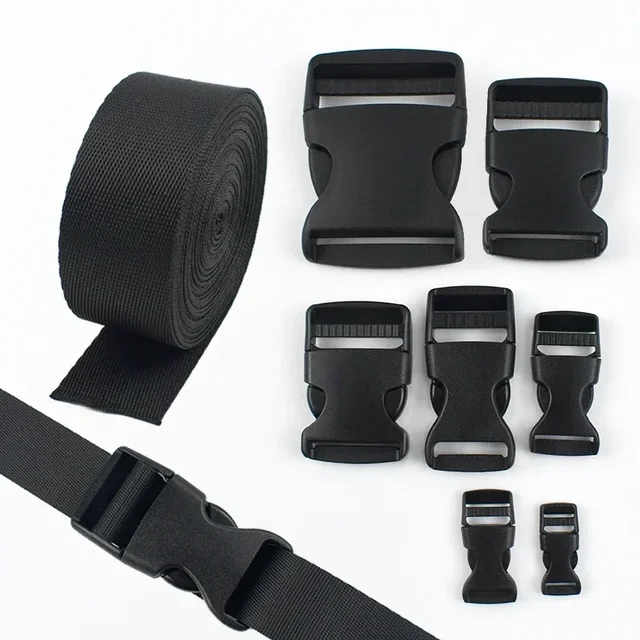 2/5/10/20Sets 10-50mm Webbing Strap Fastener Bag Plastic Release Buckles Belt Buckle Dog Collar Ribbon Closure Hook Clasp Clip 2