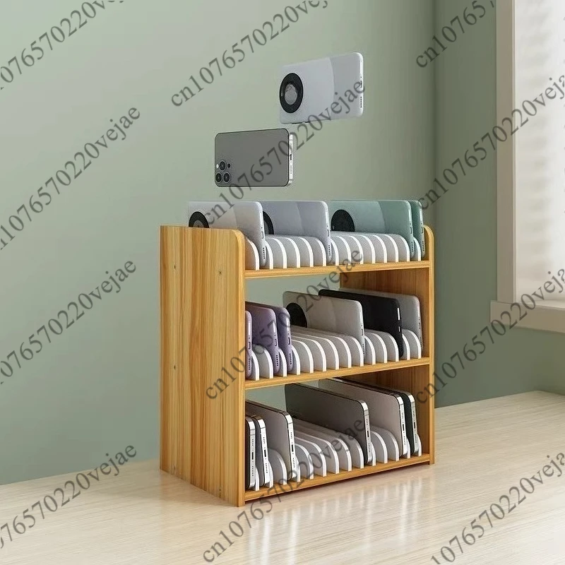 Desktop Phone Storage Box & Meeting Organizer Rack, Multi-Compartment Mobile Display Stand for Office view 6