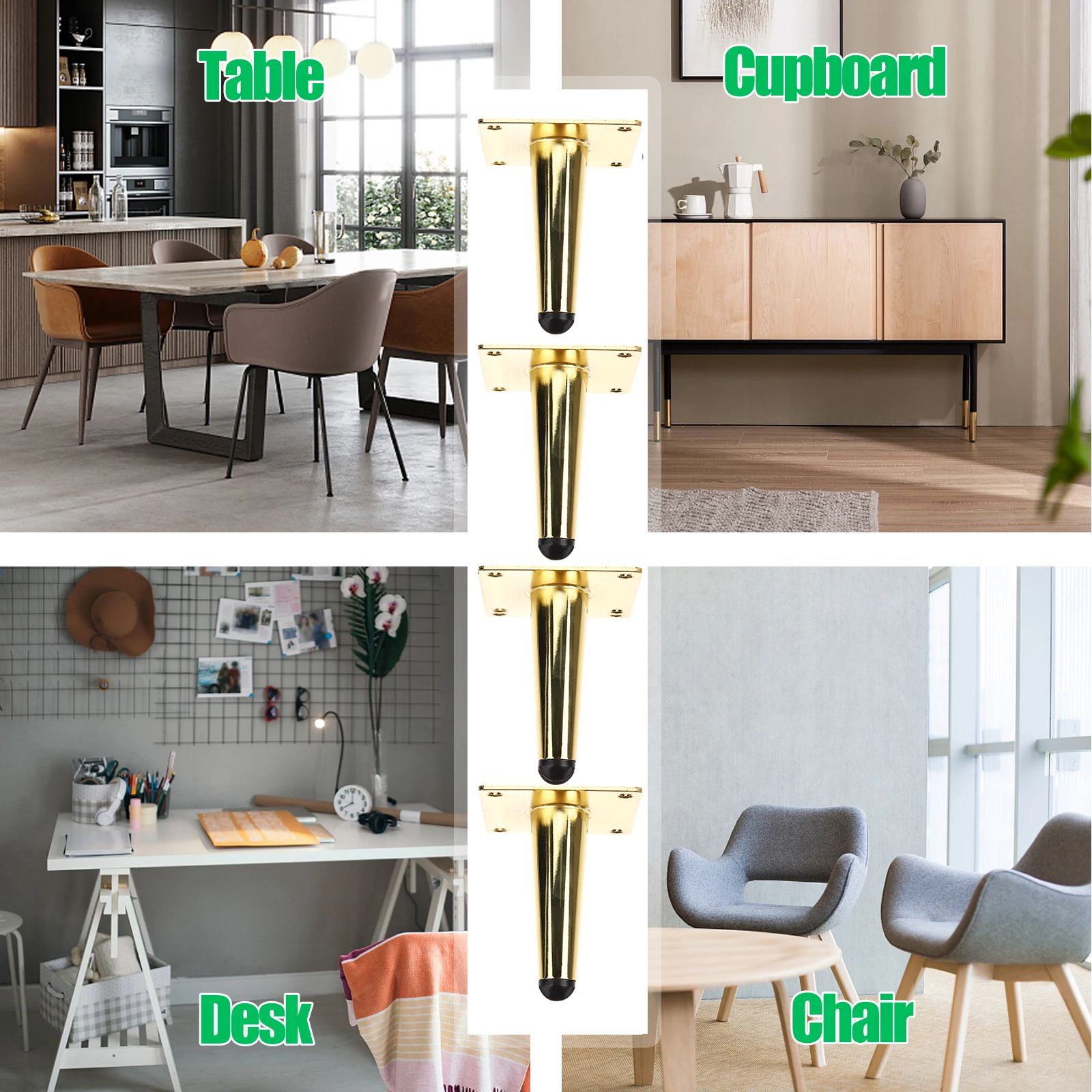 

4 Pcs Metal Furniture Legs Couch Replacement Feet Dressing Table Sofa Iron Dresser